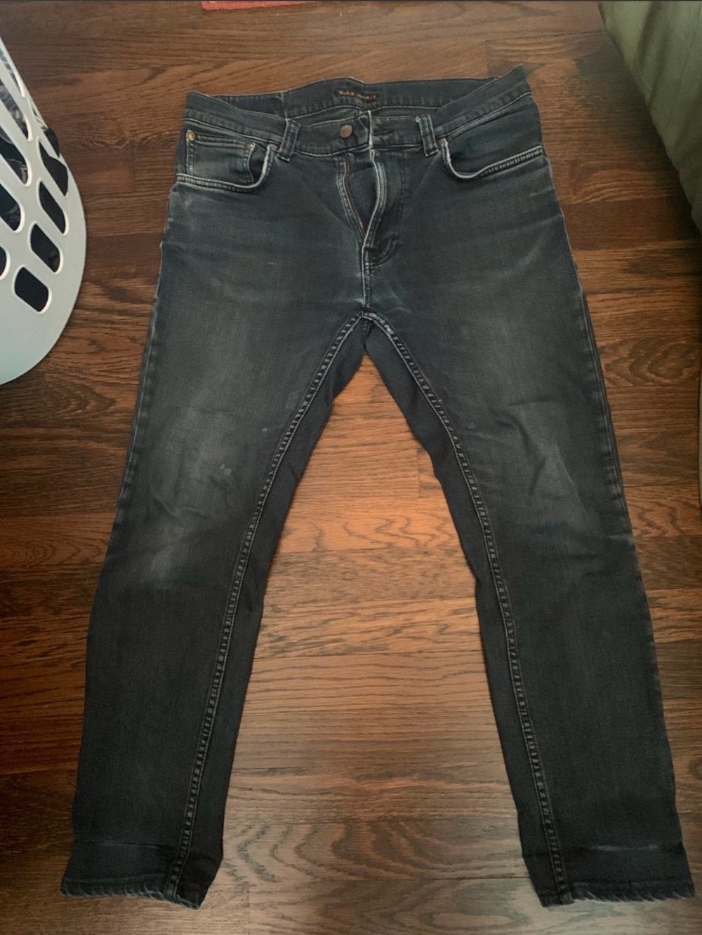 Men's Slim Dark Wash Nudie Jeans - Black